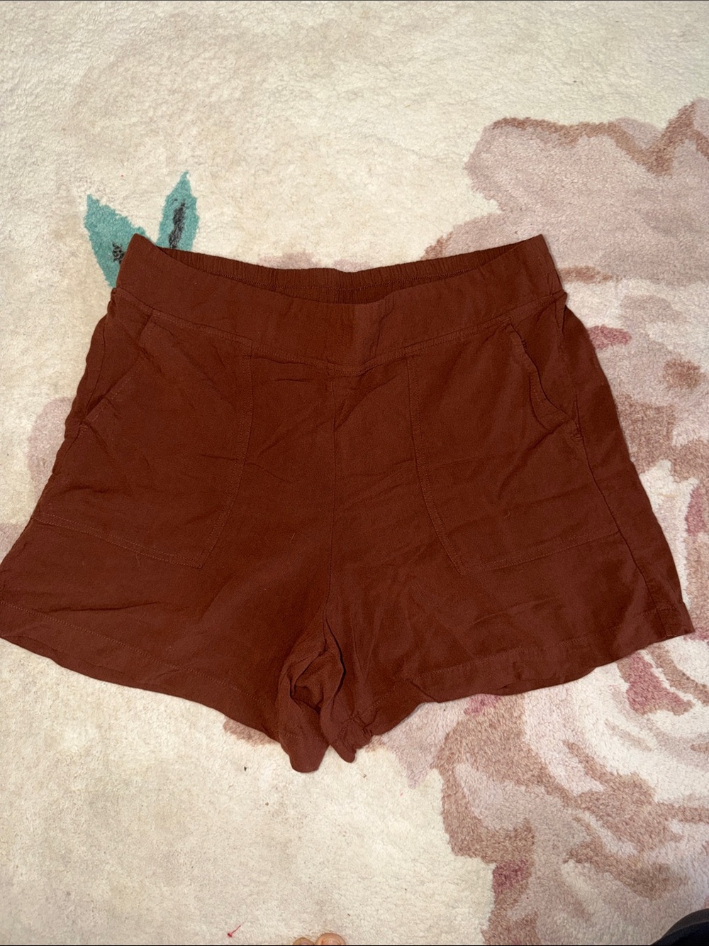Wildfox Rust Brown High-Waist Lounge Shorts